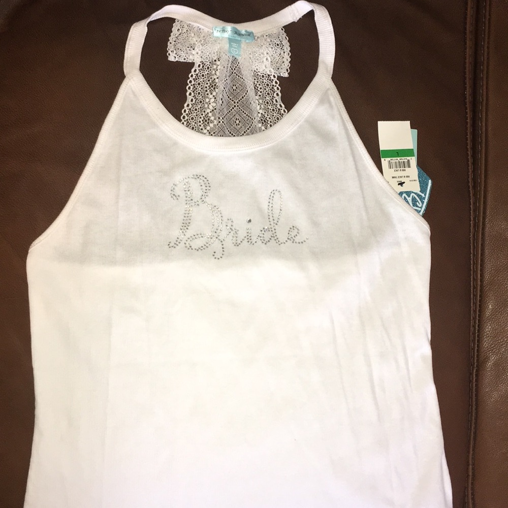 Bride Lace and rib Tank Top Brides 